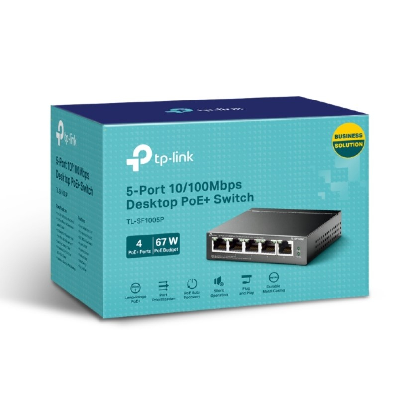 TP-Link 5-port Desktop preklopnik (Switch), 5×10/100M RJ45 ports + 4 PoE ports, metalno kućište (58W)-11