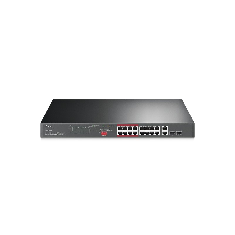 Preklopnik TP-LINK TL-SL1218MP 16-port PoE+ 10/100M RJ45, 2×10/100/1000M RJ45, 2×SFP Gigabit Combo, metalno kućište (194W)-0