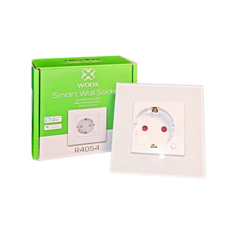 Smart zidna utičnica WOOX R4054 250VAC 10A 2300W, WooxHome app, glasovna kontrola - Alexa & Google Assistant-0