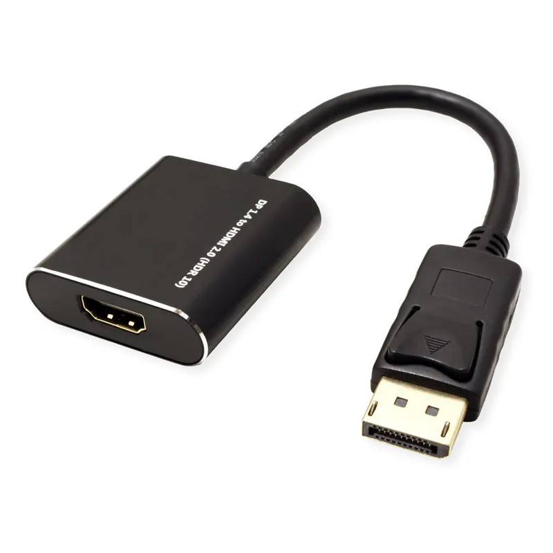 Roline adapter/kabel DisplayPort - HDMI, M/F, v1.4, aktivni, 4K60, 0.15m-0