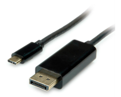 Roline VALUE USB-C - DP kabel, M/M, 2.0m crni