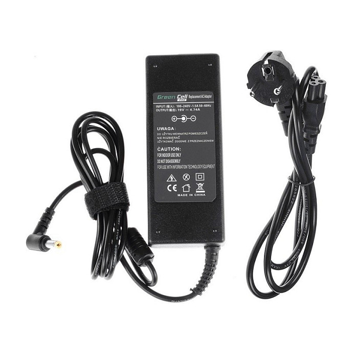 Green Cell (AD02P) Acer AC adapter 90W, 19V/4.74A, 5.5mm-1.7mm-5