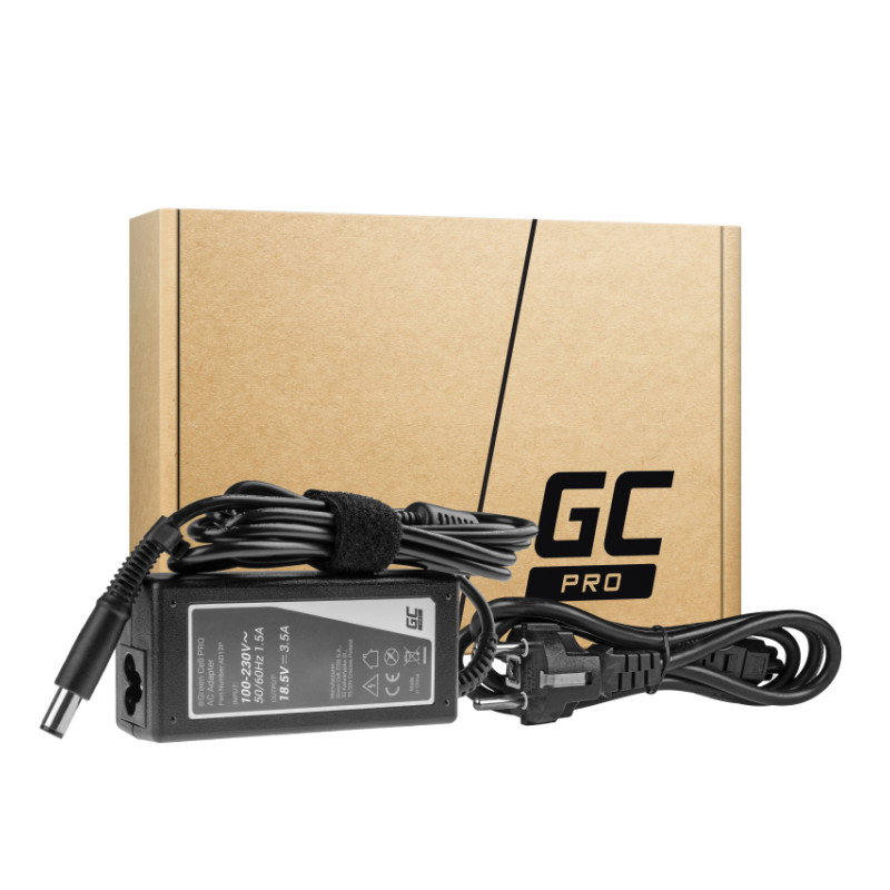 AC adapter GREEN CELL (AD12P) za HP, 65W, 18.5V/3.5A, 7.4mm-5.0mm-1