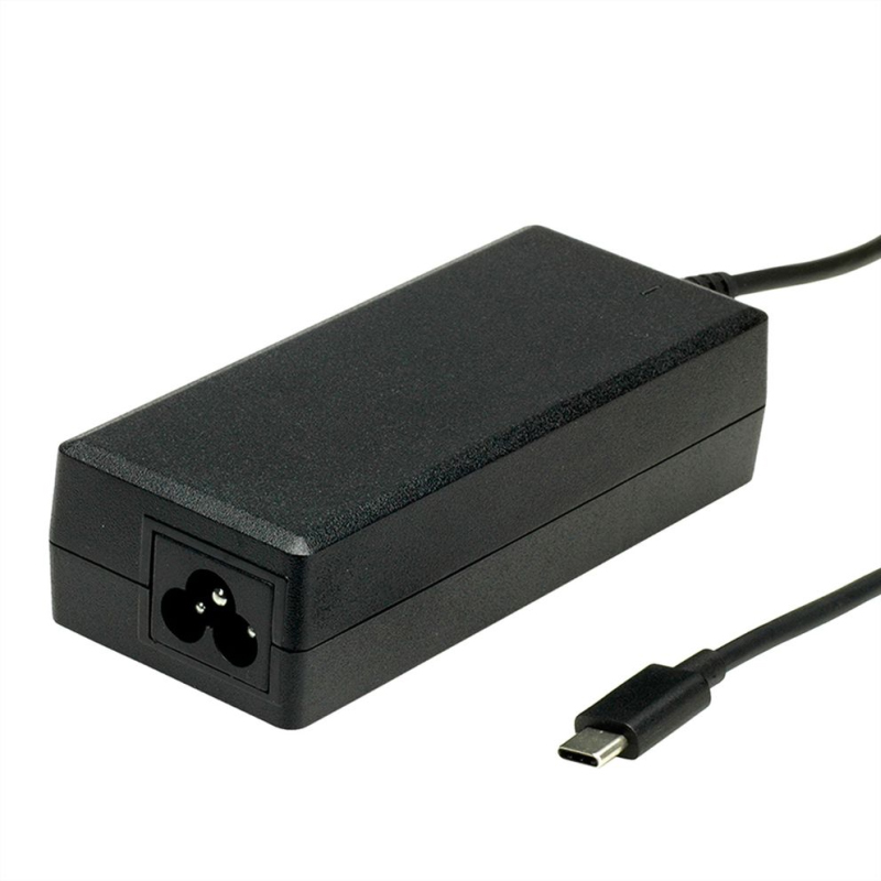 Adapter ROLINE USB-C strujni 65W, utor za 3-pinski kabel ("Mickey Mouse")-1
