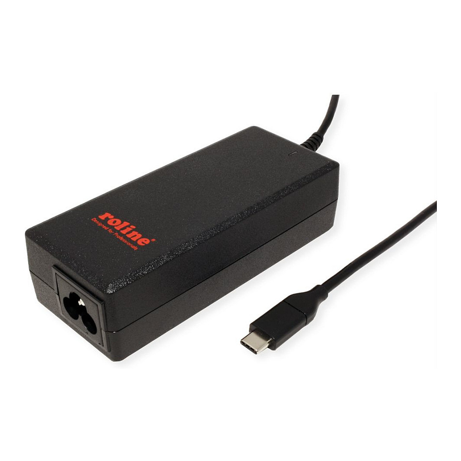 Adapter ROLINE USB-C strujni 65W, utor za 3-pinski kabel ("Mickey Mouse")-2