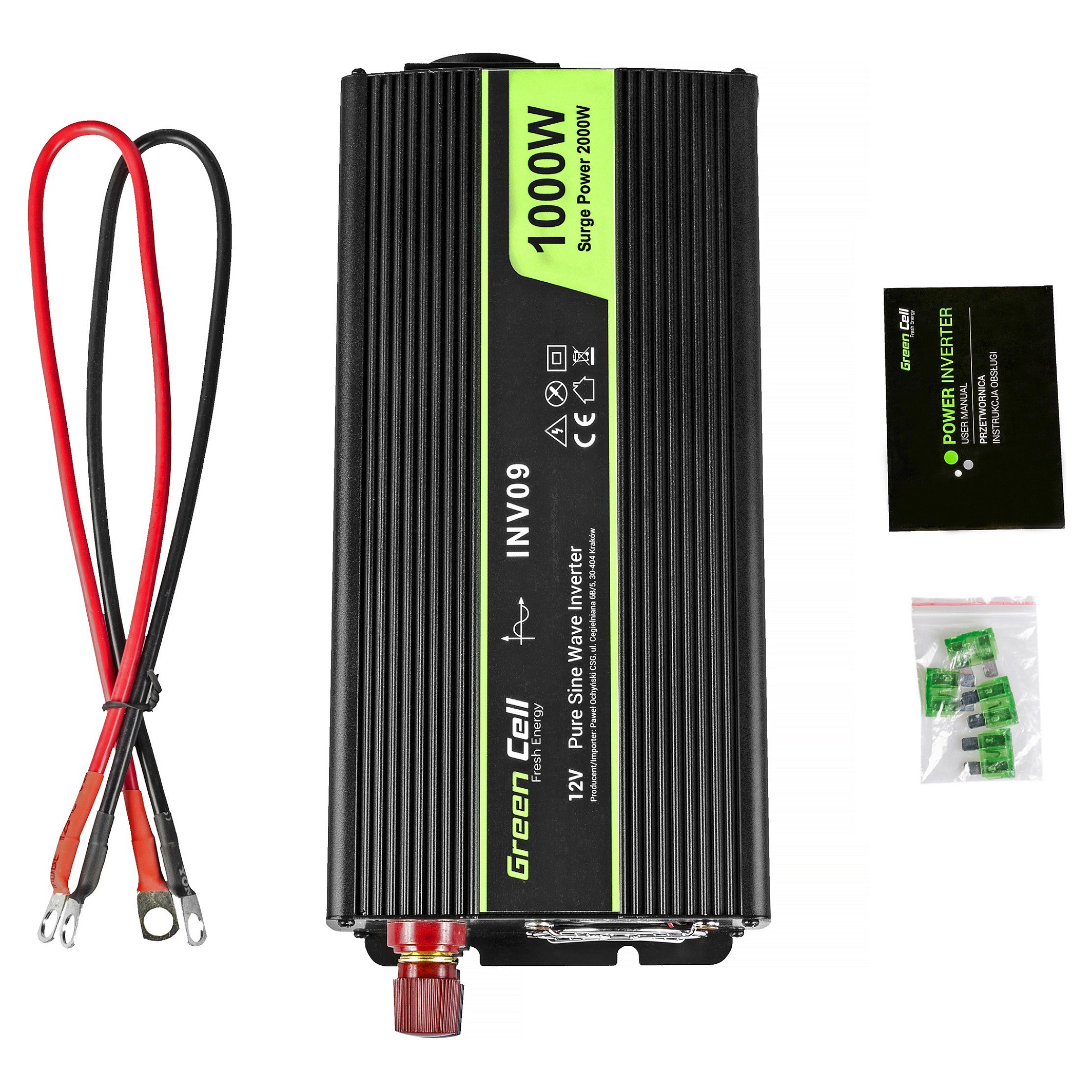 Green Cell strujni inverter 12V na 230V, 1000W/2000W Pure Sine Wave (INV09)-5