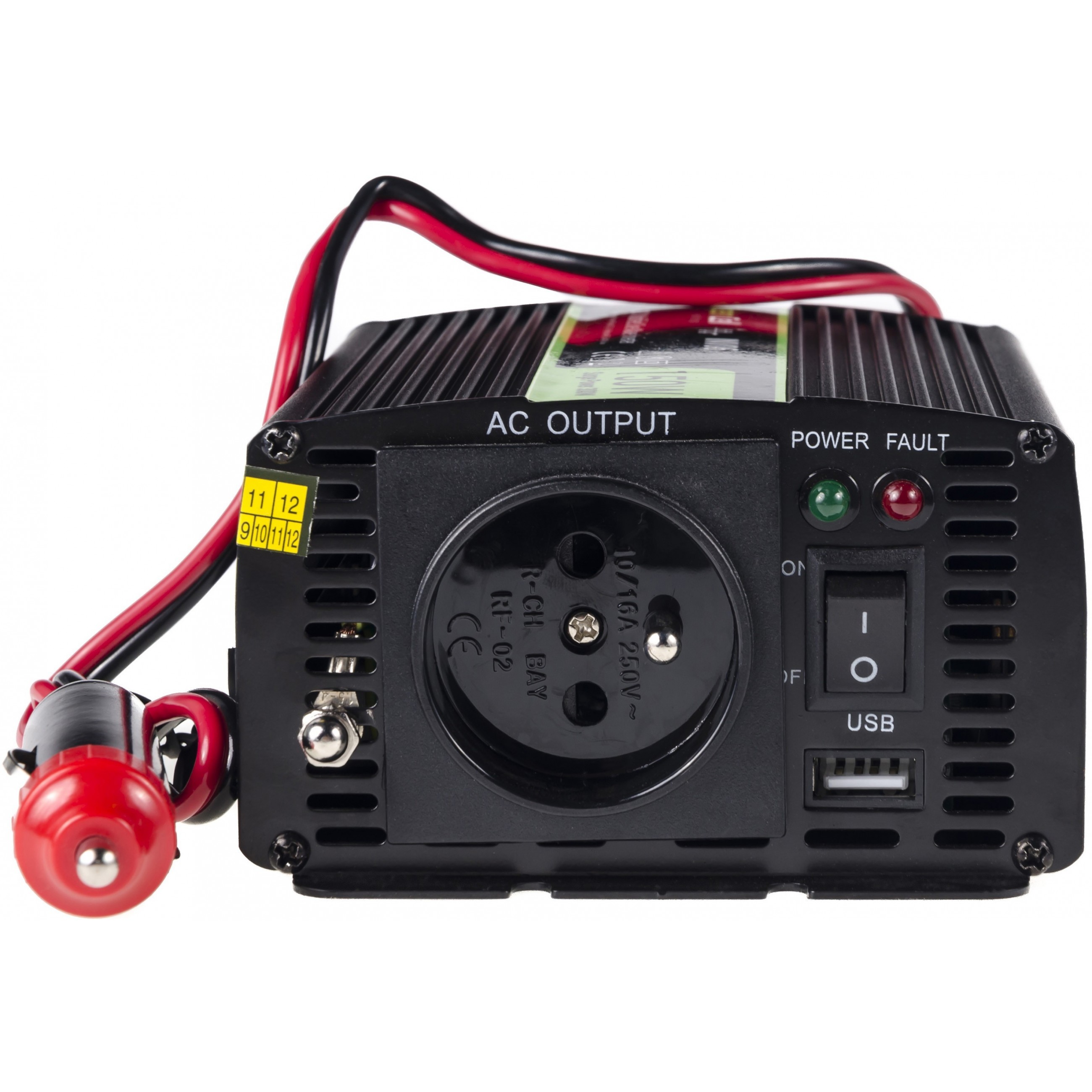 Strujni inverter Green Cell 12V na 230V, 150W/300W (INV06) (2x utičnica, 1x USB, zaštita od pregrijavanja, 12V DC ulaz, 230V AC izlaz)-2