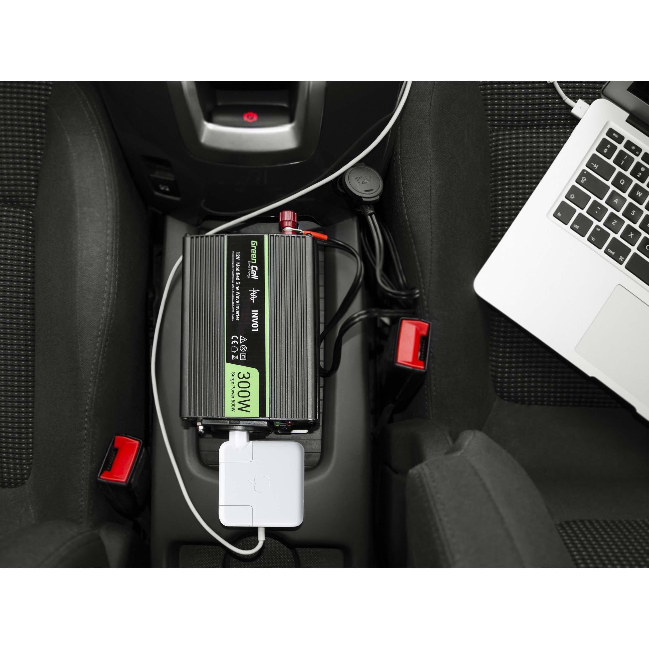 Strujni inverter Green Cell 12V na 230V, 150W/300W (INV06) (2x utičnica, 1x USB, zaštita od pregrijavanja, 12V DC ulaz, 230V AC izlaz)-3