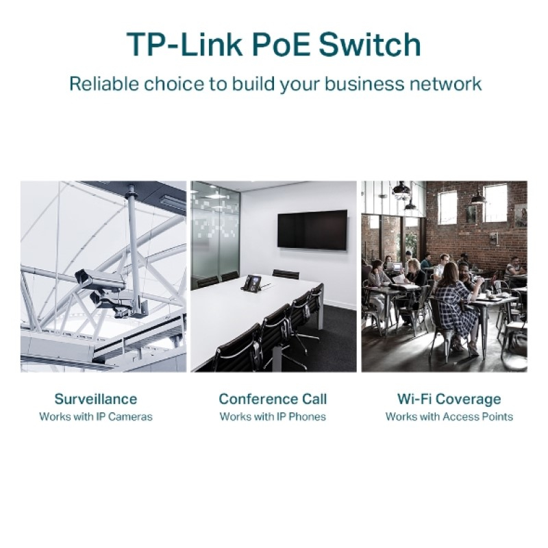 TP-Link JetStream 16-port Gigabit EasySmart PoE+ preklopnik (Switch), 16×10/100/1000M RJ45 PoE, 2×SFP Gigabit, 1U 19" rack-mount kućište (192W)-10