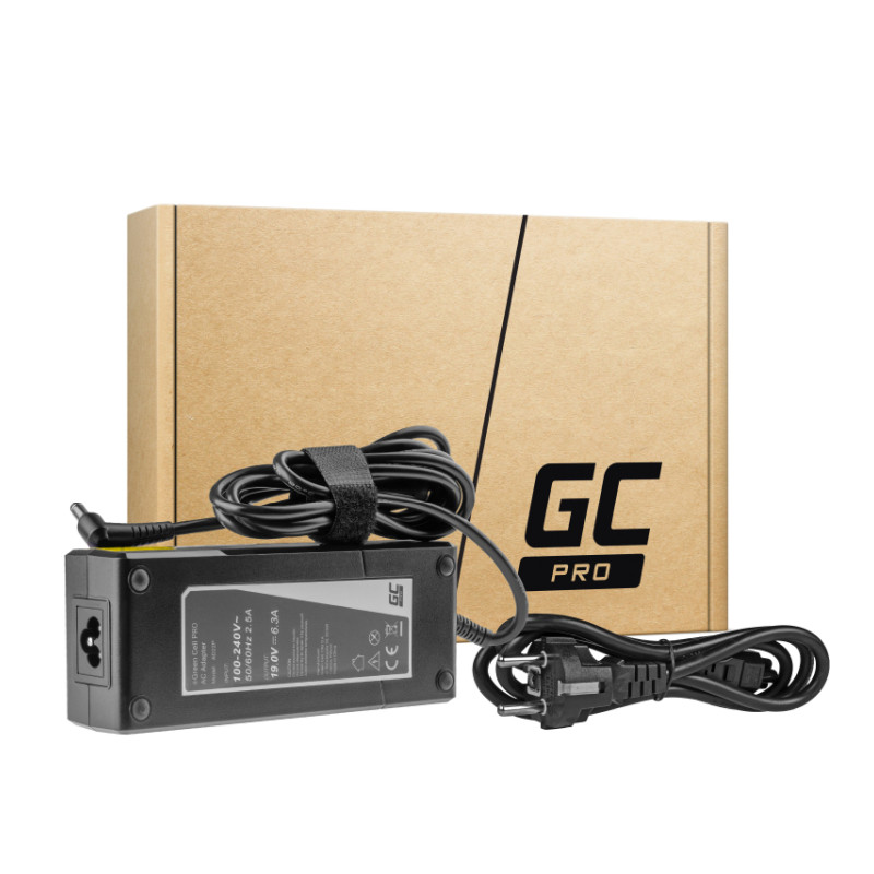 Green Cell (AD22P) AC adapter 120W, 19V/6.3A, 5.5mm-2.5mm-1