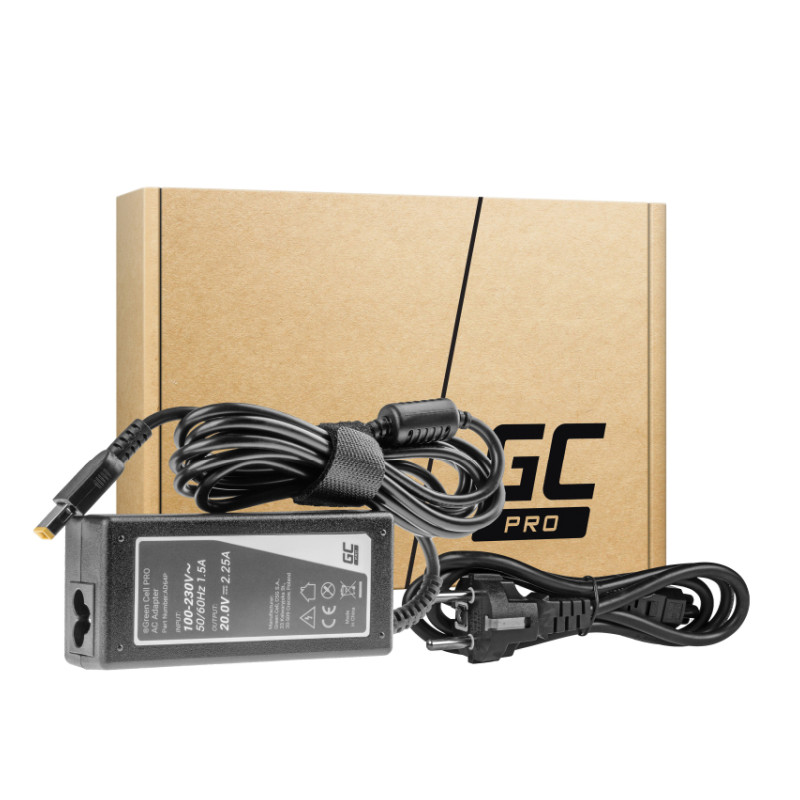 AC adapter GREEN CELL (AD64P) 45W Slim Tip, 20V/2.25A za Lenovo G50-30 G50-70 G505 Z50-70 ThinkPad T440 T450 IdeaPad S210-1