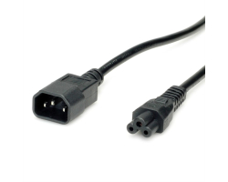 Roline VALUE naponski kabel, IEC320 C14-C5, M/F, 1.8m crni-1