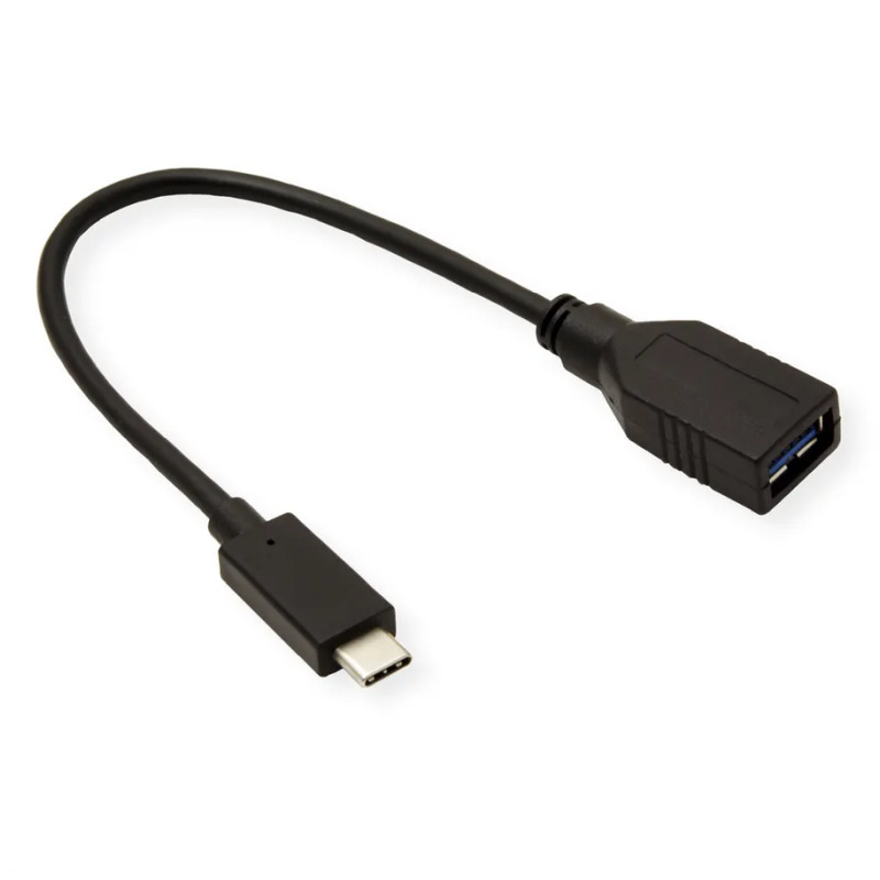 Roline USB3.2 Gen 1 kabel TIP A-C F/M, 0.15m crni-1
