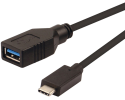 Roline USB3.2 Gen 1 kabel TIP A-C F/M, 0.15m crni-0