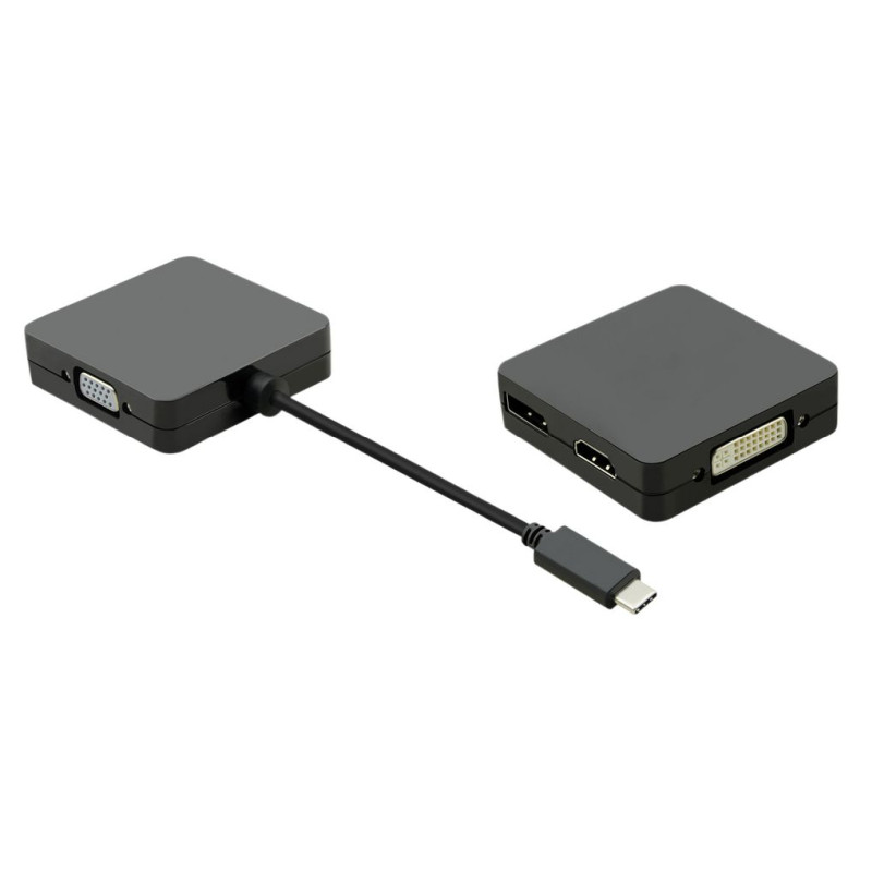 Roline VALUE adapter USB-C - VGA/DVI/HDMI/DP, M/F, 0.1m-1
