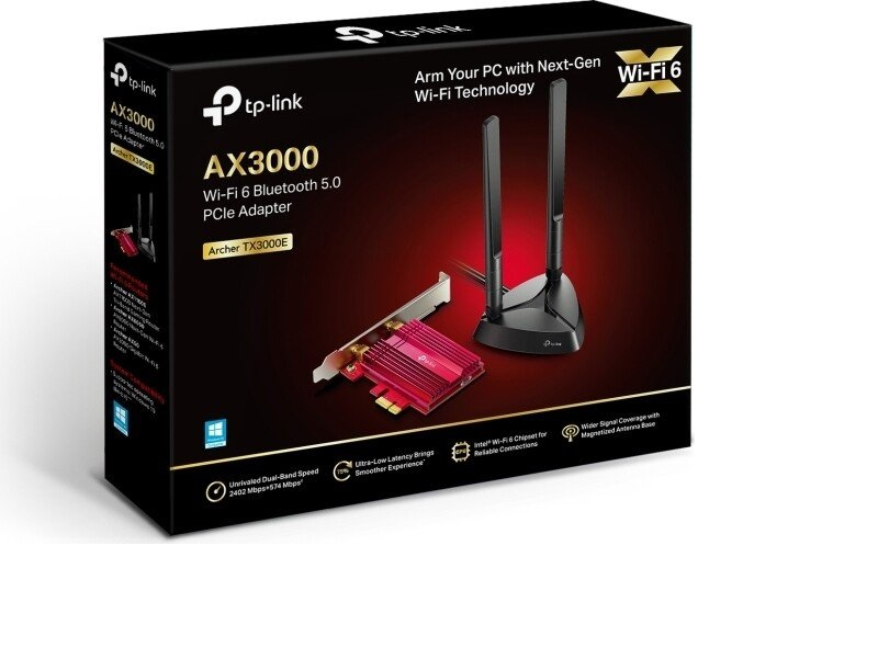 TP-Link AX3000 Archer TX3000E bežični Dual-Band Wi-Fi 6 BT5.0 PCI-E adapter 574Mbps/2402Mbps (2.4GHz/5GHz), 802.11ax/ac/n/a/g/b, 2× 5dBi antene-6
