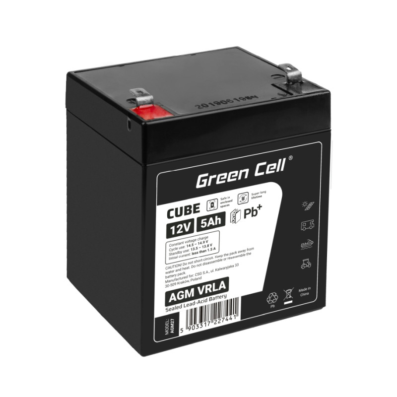 Green Cell (AGM27) baterija AGM 12V/5Ah-1