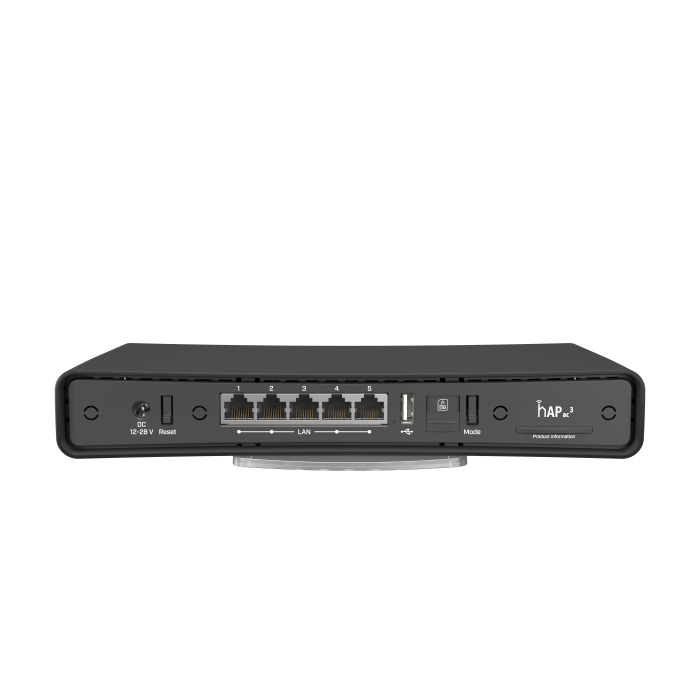 Mikrotik hAP ac3 LTE6 kit, 716MHz CPU, 256MB RAM, 5×G-LAN, 2.4Ghz 802.11b/g/n, 5Ghz 802.11ac, LTE CAT6 modem, interne antene, tower kučište, USB, PSU, RouterOS L4-4