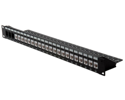 Roline 24-portni Patch Panel (prazni) 19" Keystone UTP Cat.5e/6/Class E crni