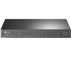 TP-Link 10-port Gigabit PoE preklopnik (Switch), 8×10/100/1000M RJ45 PoE+ ports, 1×G-LAN, 1×SFP, metalno kućište (63W)