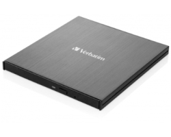 Verbatim CD/DVD Slimline vanjski snimač, M-Disc kompatibilan, USB3.2/USB-C crni