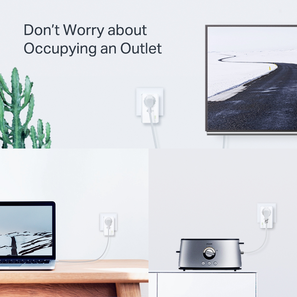 Mrežni adapter TP-LINK AV1000 Powerline Gigabit, 1000Mbps, dodatna strujna utičnica, 2×G-LAN, HomePlug AV2-5