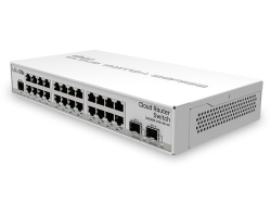 Switch Mikrotik CRS326-24G-2S+IN 800 MHz CPU, 512MB RAM, 24xG-LAN, 2xSFP+ cage, RouterOS L5 ili SwitchOS-0
