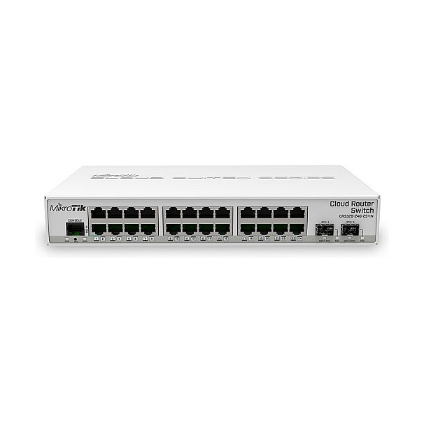 Switch Mikrotik CRS326-24G-2S+IN 800 MHz CPU, 512MB RAM, 24xG-LAN, 2xSFP+ cage, RouterOS L5 ili SwitchOS-1