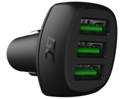 Punjač GREEN CELL CADGC01 (snaga 54W, izlaz 3.6-6V / 3A, 6-9V / 2A, 9-12V / 1.5A, ulazna utičnica 12V - 24V, 3x USB Ultra Charge)-0