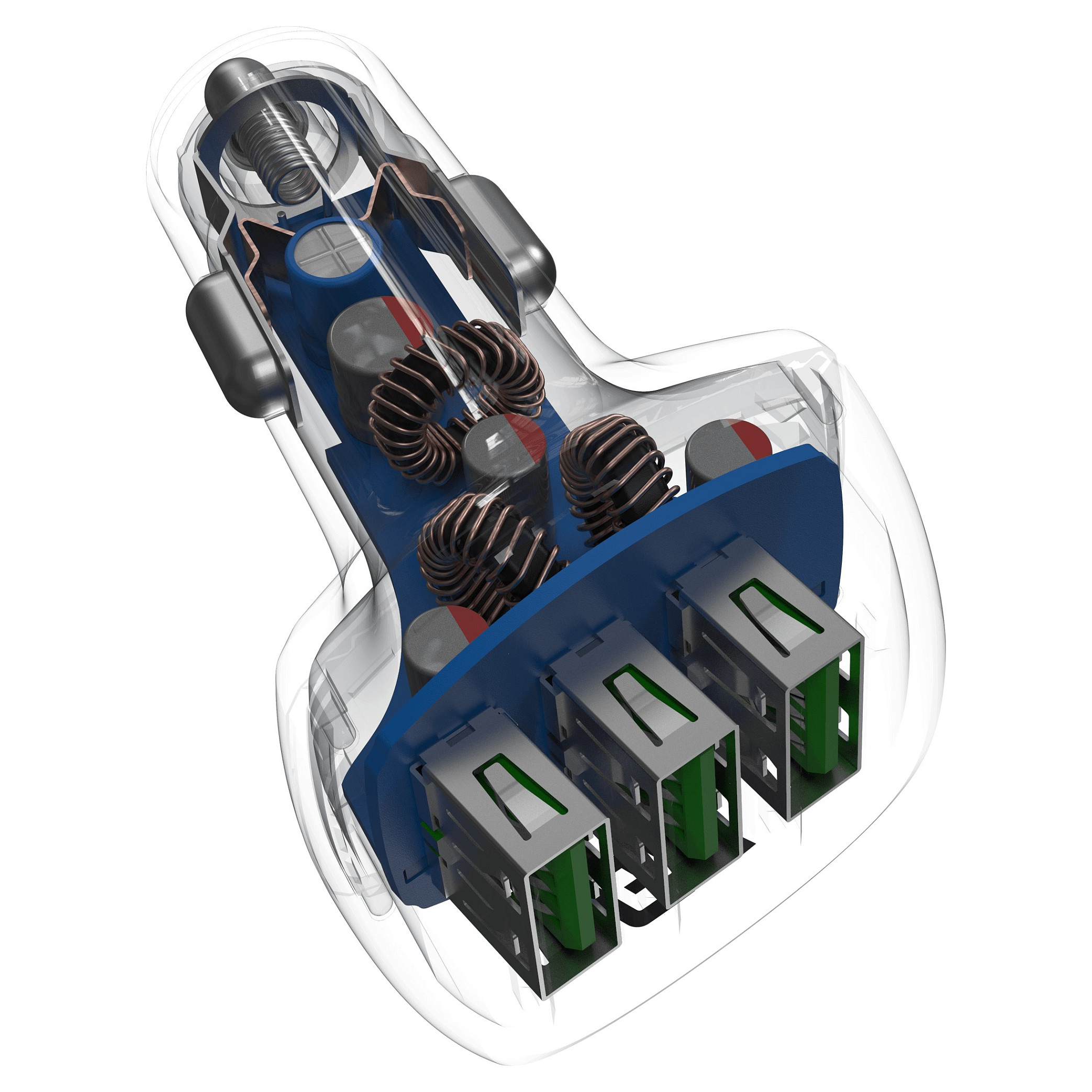 Punjač GREEN CELL CADGC01 (snaga 54W, izlaz 3.6-6V / 3A, 6-9V / 2A, 9-12V / 1.5A, ulazna utičnica 12V - 24V, 3x USB Ultra Charge)-5