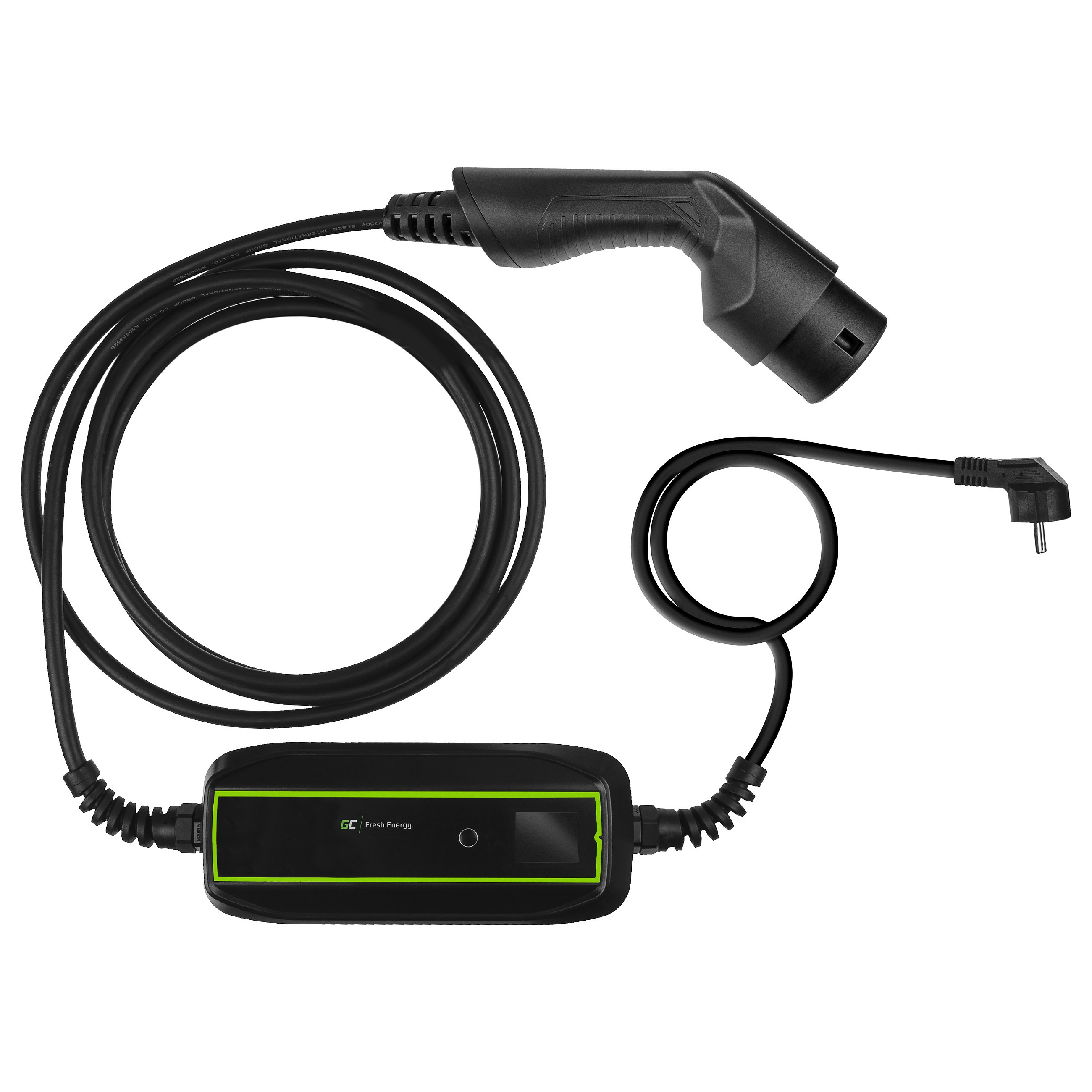 Prijenosni punjač za električna vozila GREEN CELL EV16 (Schuko na Type 2, 3.6 kW, 16A, 1-faza, 6.5 m, LCD)-1