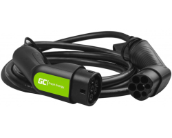 Kabel za punjenje električnih vozila GREEN CELL GC Snap Type 2 (22 kW, 32 A, 3-fazni, 5 m, IP54, crni)-0