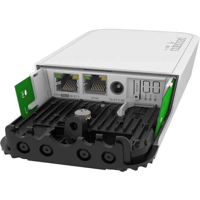 Mikrotik wAP ac LTE6 Kit, 710MHz CPU, 128MB RAM, 2×GLAN, 2.4Ghz/5Ghz 802.11b/g/n/an/ac, LTE CAT6 modem, RouterOS L4, vanjsko kućište, PSU, Gbit PoE inj.-12