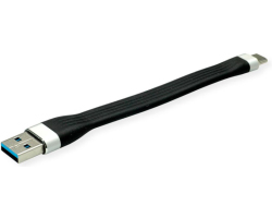 Roline USB3.2 Gen 1 silikonski kabel TIP A-C M/M, 0.11m crni-0