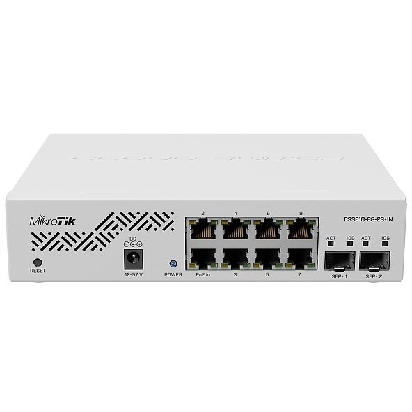 Cloud Smart Switch MIKROTIK CSS610-8G-2S+IN 8×G-LAN, 2×SFP+ cages, SwOS, desktop kučište-3