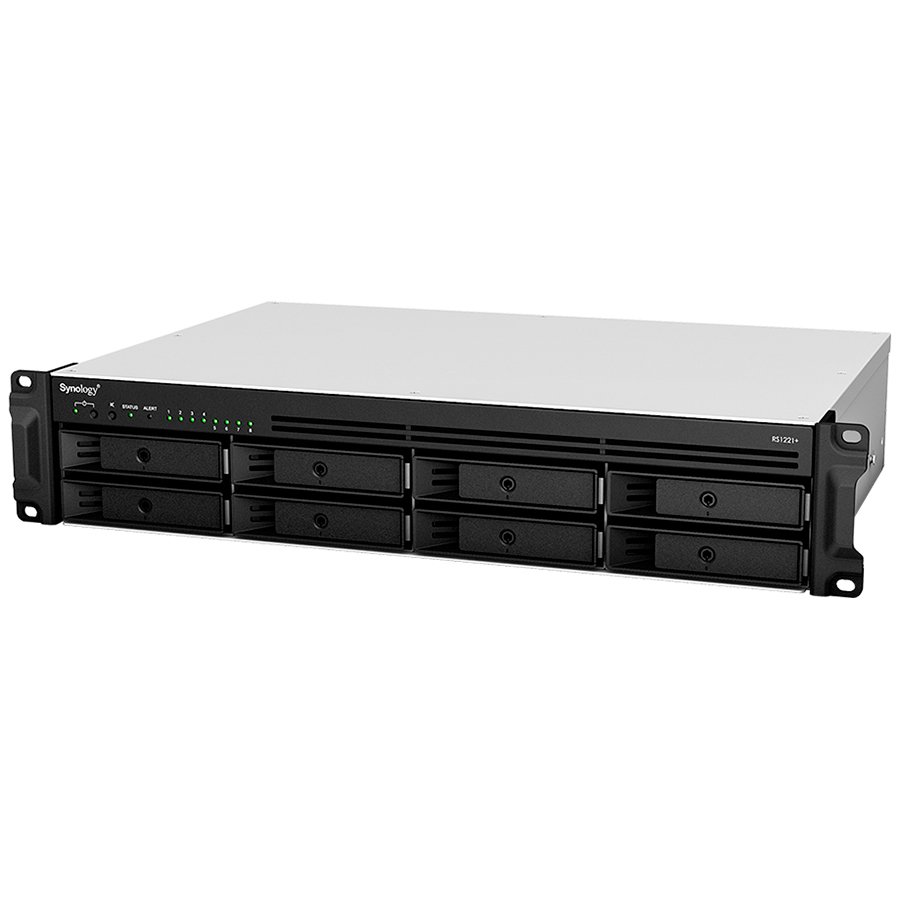 Synology RS1221+ RackStation 8-bay NAS server, 4GB DDR4, Hot-Swap 2.5"/3.5" HDD, 4xG-LAN, USB3.2 Gen1×2, eSATA×1-0