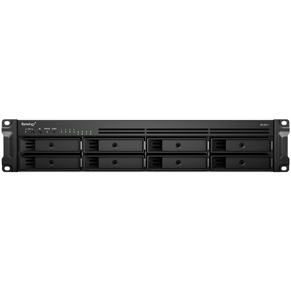 Synology RS1221+ RackStation 8-bay NAS server, 4GB DDR4, Hot-Swap 2.5"/3.5" HDD, 4xG-LAN, USB3.2 Gen1×2, eSATA×1-2