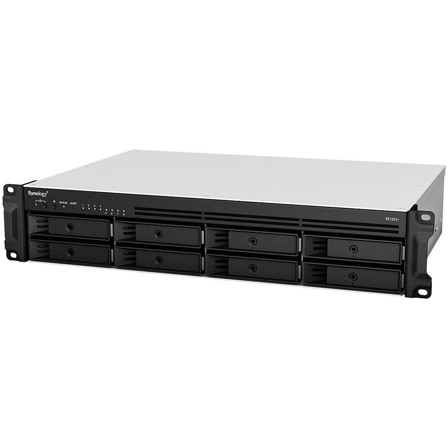 Synology RS1221+ RackStation 8-bay NAS server, 4GB DDR4, Hot-Swap 2.5"/3.5" HDD, 4xG-LAN, USB3.2 Gen1×2, eSATA×1-4