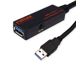 Roline USB3.2 Gen1 aktivni produžni kabel sa ponavljačem, 10m crni-1