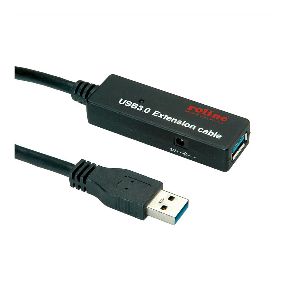 Roline USB3.2 Gen1 aktivni produžni kabel sa ponavljačem, 10m crni-2