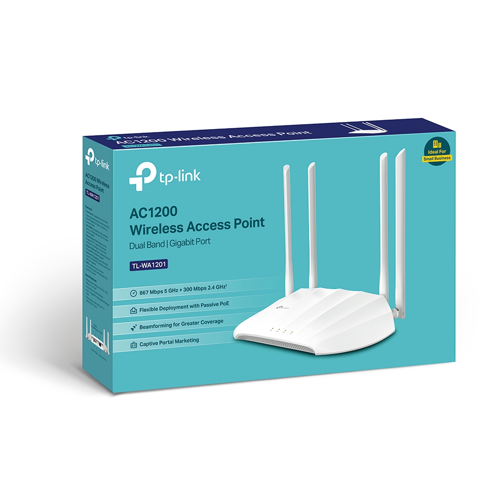 TP-Link AC1200 bežična pristupna točka (Dual-Band AP) 300Mbps/867Mbps (2.4GHz/5GHz), 802.11ac/a/n/g/b, Pasivni PoE, 1×GLAN, 4×fiksne antene-4