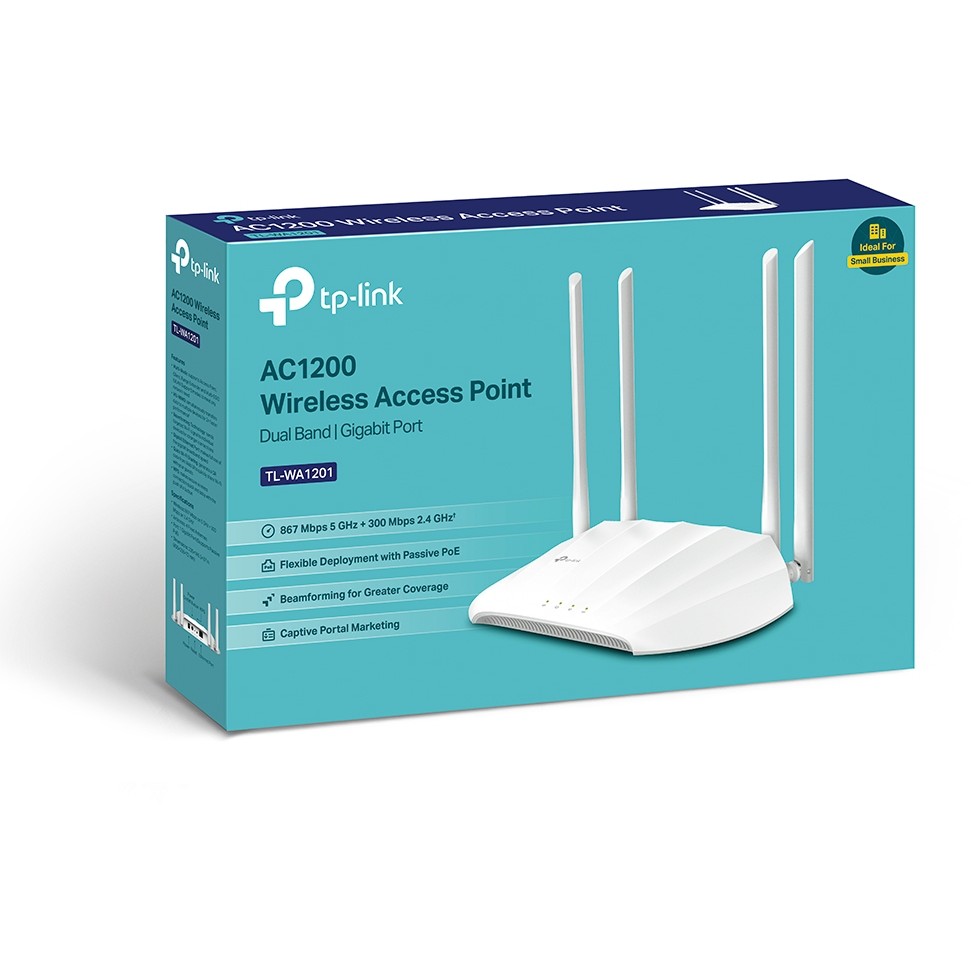 TP-Link AC1200 bežična pristupna točka (Dual-Band AP) 300Mbps/867Mbps (2.4GHz/5GHz), 802.11ac/a/n/g/b, Pasivni PoE, 1×GLAN, 4×fiksne antene-6