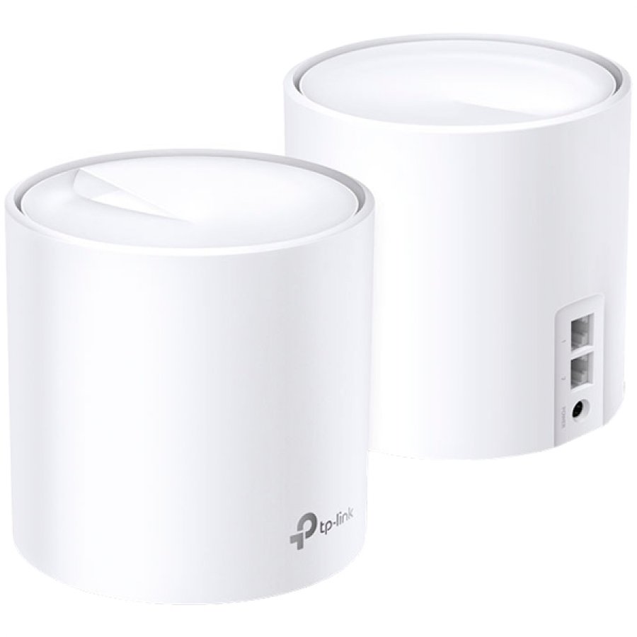 TP-Link AX1800 Deco X20 (2-pack), Dual-Band Mesh Wi-Fi 6, 574Mbps/1201Mbps (2.4GHz/5GHz), 802.11ax/ac/n/a/b/g, 2×G-LAN, Deco App-0