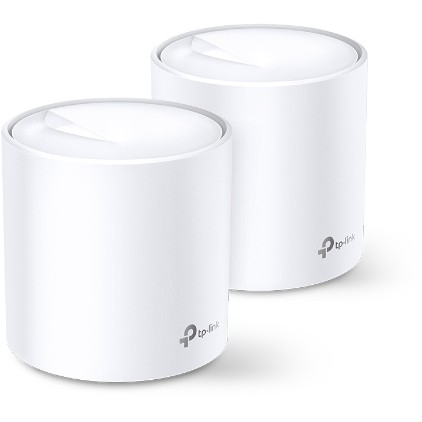 TP-Link AX1800 Deco X20 (2-pack), Dual-Band Mesh Wi-Fi 6, 574Mbps/1201Mbps (2.4GHz/5GHz), 802.11ax/ac/n/a/b/g, 2×G-LAN, Deco App-8