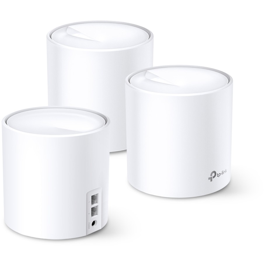 TP-Link AX1800 Deco X20 (3-pack), Dual-Band Mesh Wi-Fi 6, 574Mbps/1201Mbps (2.4GHz/5GHz), 802.11ax/ac/n/a/b/g, 2×G-LAN, Deco App-8