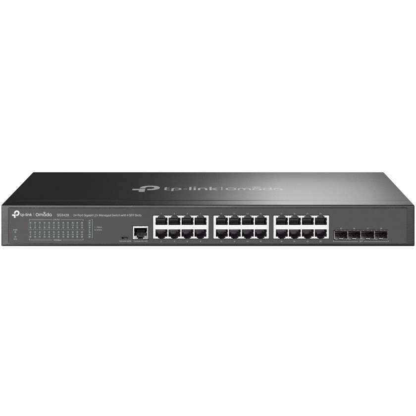 Preklopnik TP-LINK JetStream 24-port Gigabit Smart Switch 24×10/100/1000M RJ45 ports, 4×Gigabit SFP, 1U 19" rack mount-3