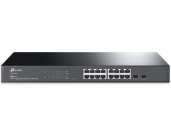 TP-Link Omada JetStream 16-port Gigabit L2+ upravljiv preklopnik (Switch), 16×10/100/1000M RJ45 ports, 2×SFP, 1U 19" rack mount-0