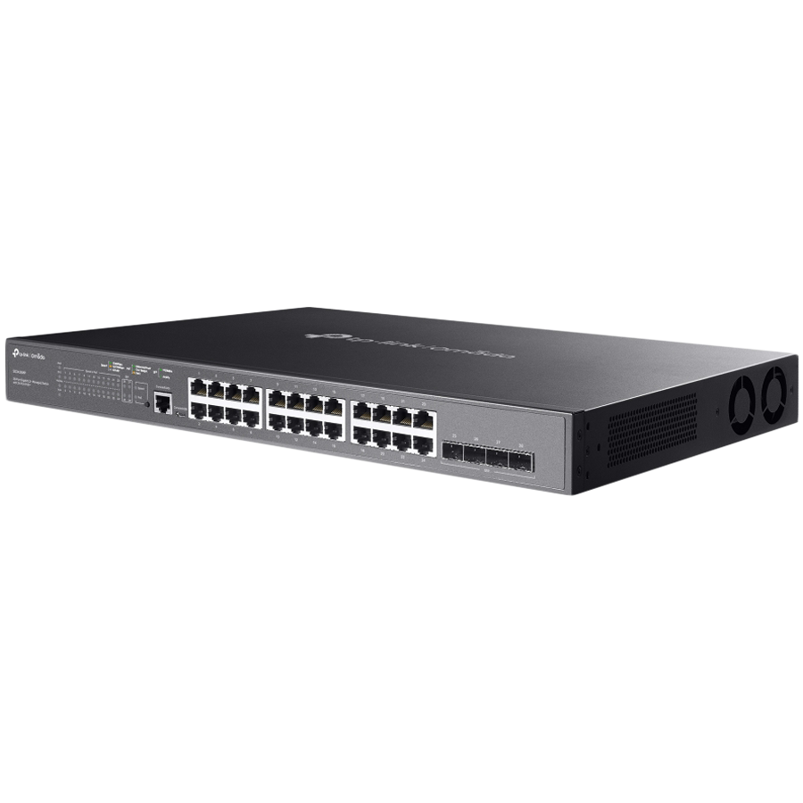 TP-Link JetStream 28-port Gigabit L2+ upravljiv PoE+ preklopnik (Switch), 24×10/100/1000M RJ45 ports, 4×Gbit SFP, RJ45/Micro-USB Console port, 1U 19" rack mount (384W)-2