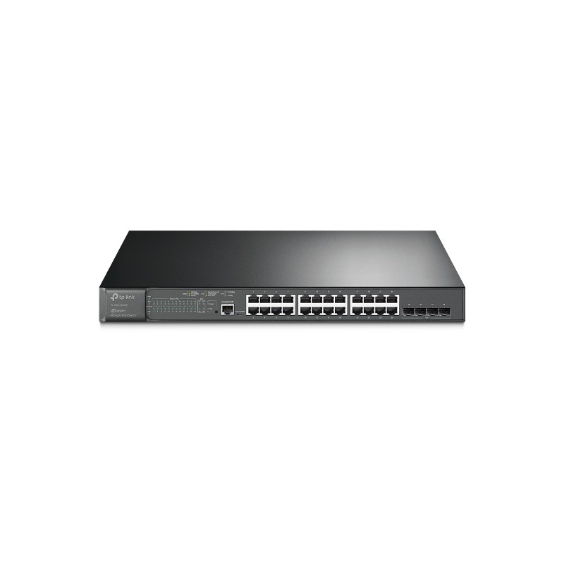 TP-Link JetStream 28-port Gigabit L2+ upravljiv PoE+ preklopnik (Switch), 24×10/100/1000M RJ45 ports, 4×Gbit SFP, RJ45/Micro-USB Console port, 1U 19" rack mount (384W)-4