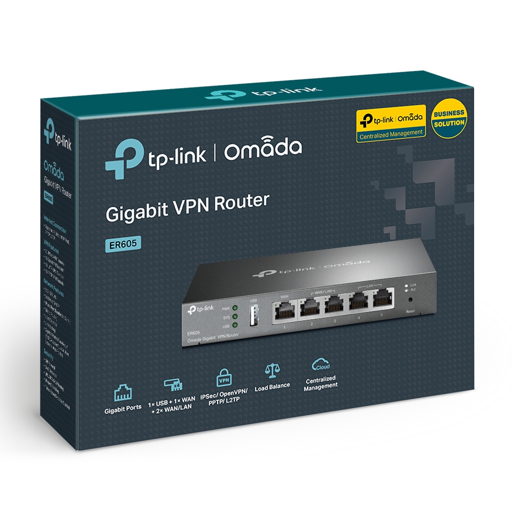 TP-Link SafeStream Gigabit širokopojasni VPN usmjerivač (Router), 1×G-WAN/1×G-LAN + 3×G-WAN/LAN-7
